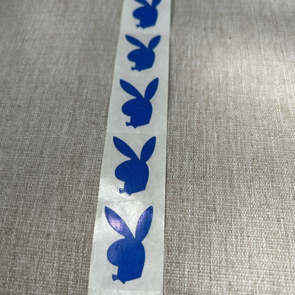 Playboy Bunny Logo Stickers Roll Blue‎ Iconic Rabbit Head Decals Stationery